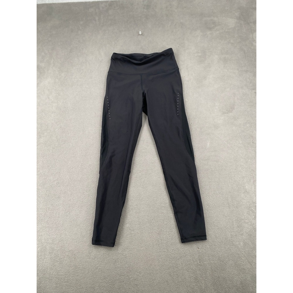 Old Navy Active Powersoft Go-Dry Leggings Black Mesh Reflective High Rise Small